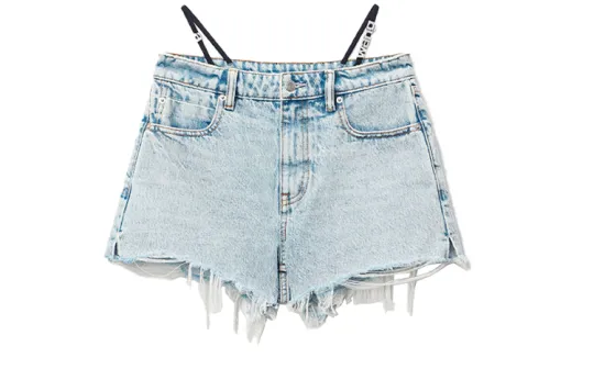 Alexander Wang Denim Shorts Women's Bleached White Moderate Other