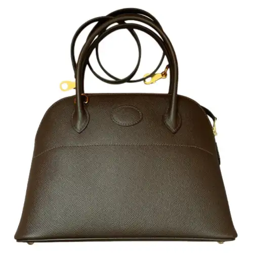 HERMES Bolide Epsom Leather Handbag, Shoulder Bag, Crossbody Bag Women's 46 Ebene Ebony