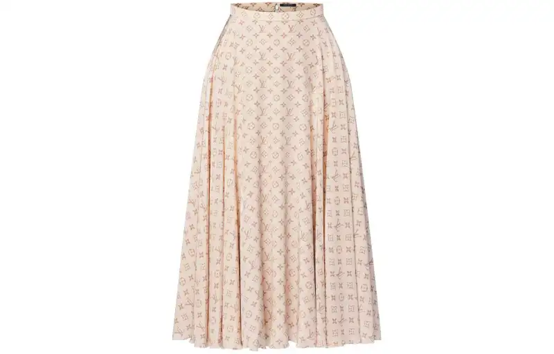 Lv Monogram Midi Skirt