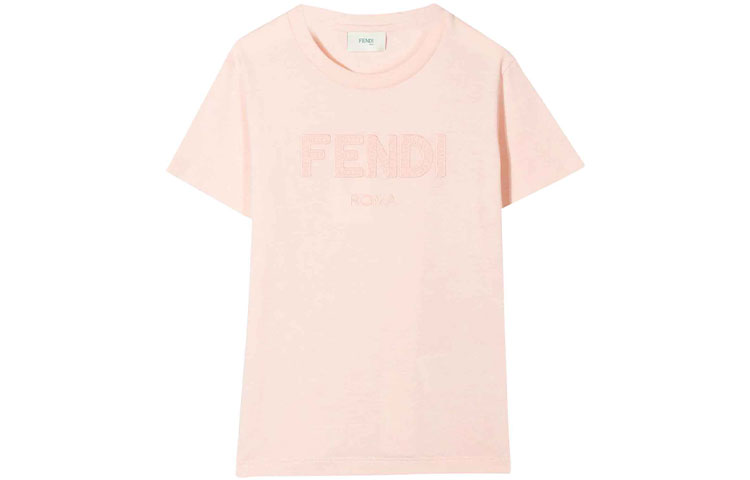 Женская футболка Fendi (розовая)
