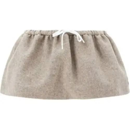 MIU MIU Drawstring Tweed Mini Skirt