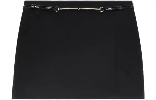 GUCCI Horsebit Front Slit Mini Skirt