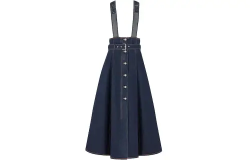 DIOR SS22 Cruise Couture Denim Short Skirts Women's Dark Blue