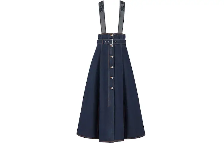 DIOR SS22 Cruise Couture Denim Short Skirts Women's Dark Blue