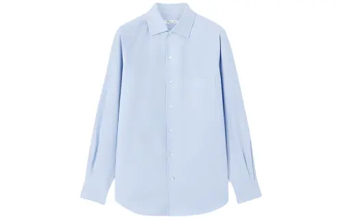 Loro Piana Shirts Men's Blue Lapel Moderate Other