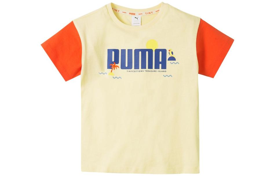 Футболка PUMA x Tiny Colorblock Tee (бежевая)