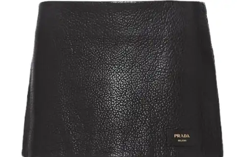 PRADA Leather Short Skirts Women's Black