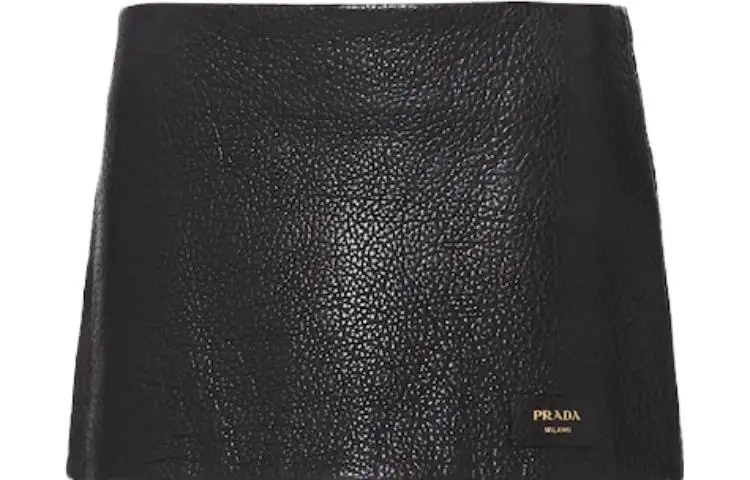 PRADA Leather Short Skirts Women's Black