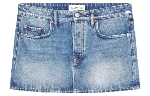 Balenciaga SS22 Denim Short Skirts Women's Blue