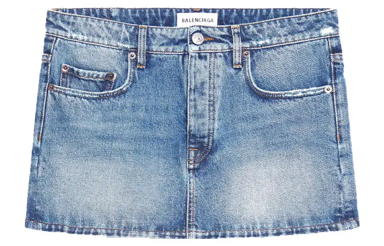 Balenciaga SS22 Denim Short Skirts Women's Blue