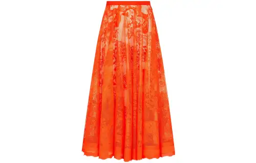 DIOR Quarterly New Products Casual Long Skirts Women's Orange Moderate Mid Length A Line Skirt