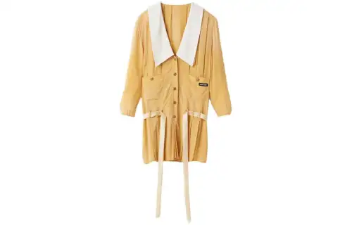 MIU MIU From The Runway Long Sleeved Dress Women's Yellow