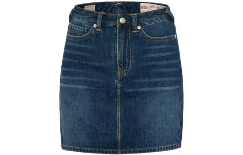 EVISU Floral seagull embroidered denim skirt for women