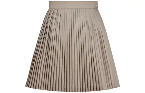 DIOR Casual Short Skirts Women's Ecru Moderate Short Pleated Skirt