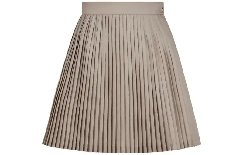 DIOR Casual Short Skirts Women's Ecru Moderate Short Pleated Skirt
