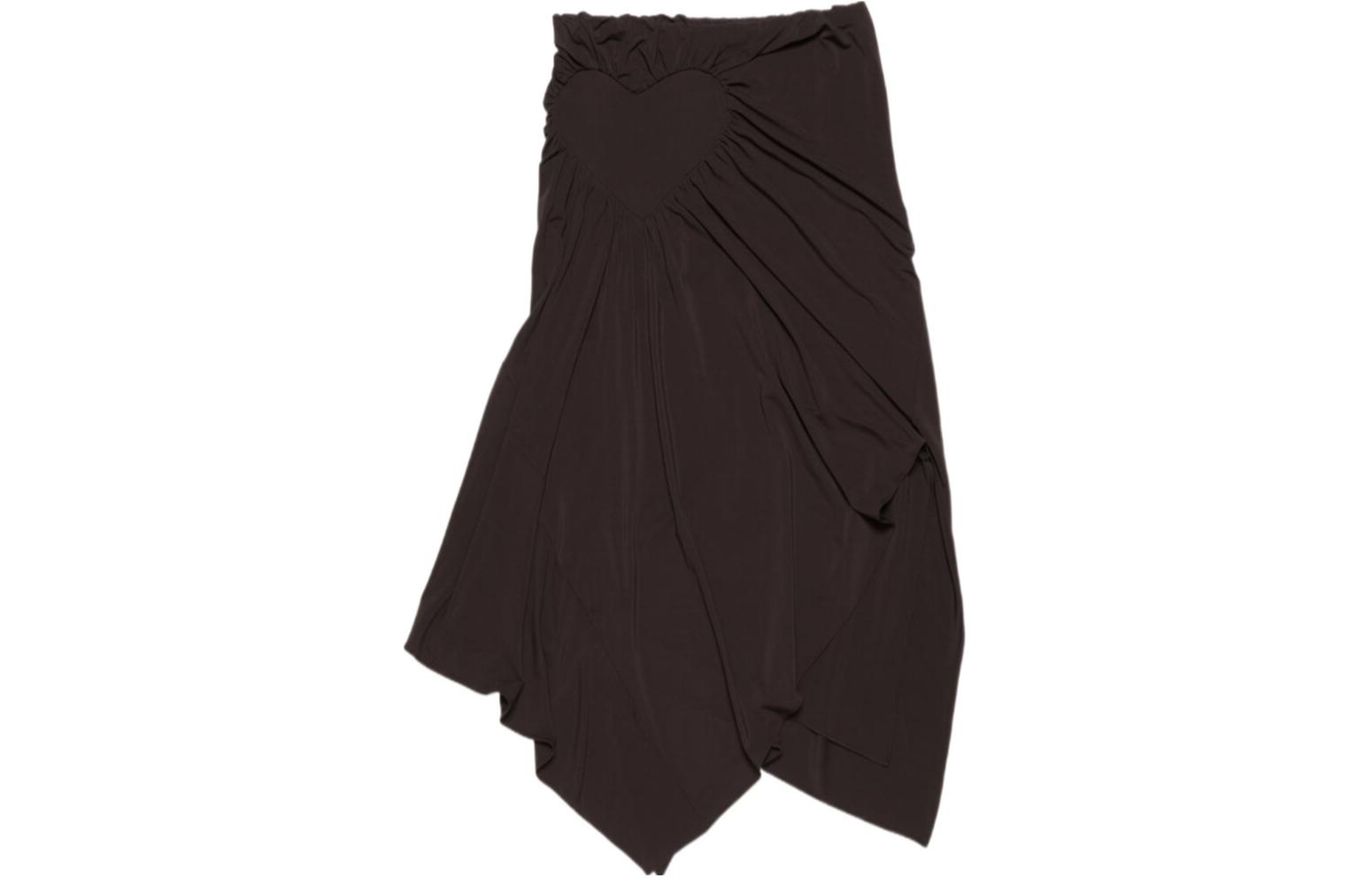 Женская юбка Acne Acne Studios SS24 Asymmetric Midi Skirt (коричневая)
