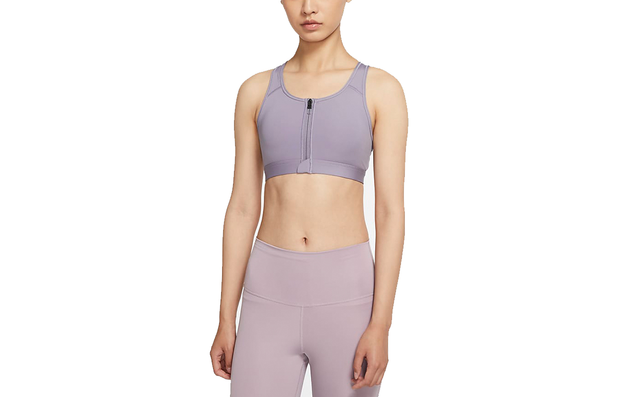 Nike Dri-FIT Swoosh Zip-Front Medium Support Padded Sports Bra Women's Purple