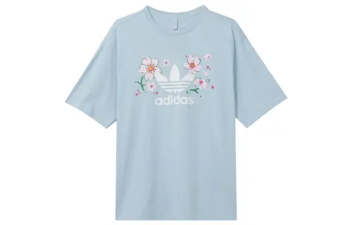Adidas Originals T Shirts Women's Light Pink Blue Moderate