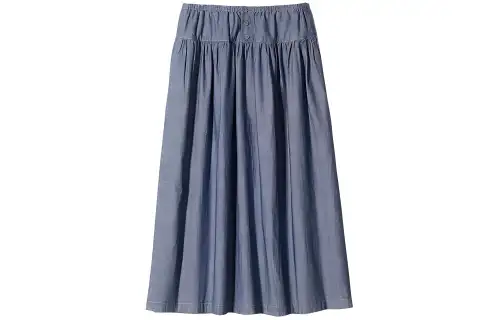 UNIQLO X INES DE LA FRESSANGE UNIQLO X Ines De La Fressange Casual Long Skirts Women's Dark Blue Moderate Long Pleated Skirt