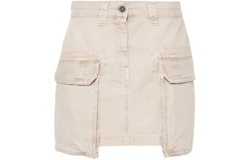 Golden Goose Distressed Cotton Mini Skirt