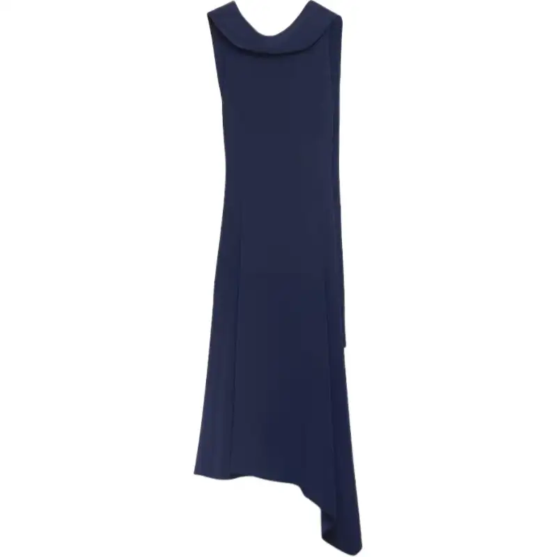 Prada asymmetric satin midi dress