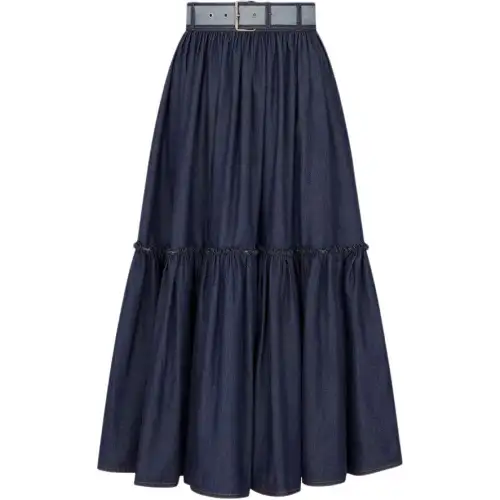 DIOR Casual Long Skirts Women's Dark Blue Moderate Mid Length Other