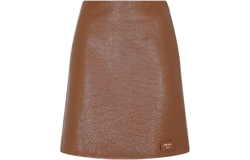 PRADA A line Leather Skirt