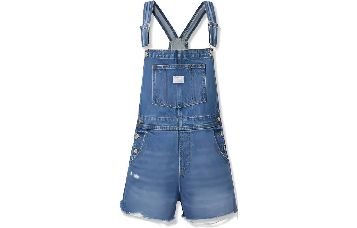 Levi's Denim Shorts Women's Blue Moderate Straight Fit Pants