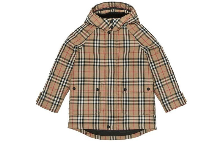 Женская куртка Burberry в клетку (бежевая)