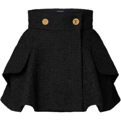 Lv Tweed Mini Wrap Skirt