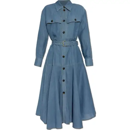 Bottega Veneta Flared Denim Shirt Dress