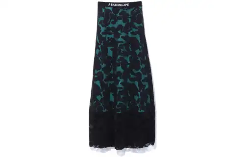 A BATHING APE Bape Casual Long Skirts Women's Black Long A Line Skirt