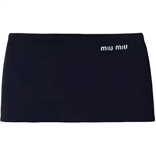 MIU MIU Logo Embroidered Mini Skirt