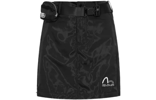 EVISU Cargo Short Skirts Women's Black Moderate Short A Line Skirt