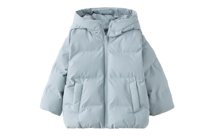 ZARA Children's long-sleeve with hood, azure down jacket, loose fit