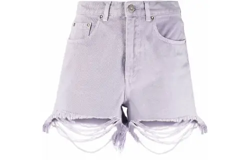 【Previous Season】ripped-hem high-waisted shorts