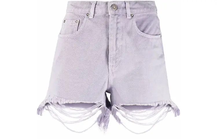 【Previous Season】ripped-hem high-waisted shorts