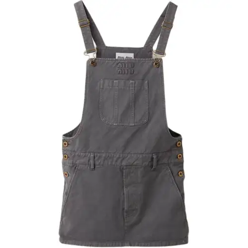 MIU MIU SS24 Slip Dress Women's Iron Gray