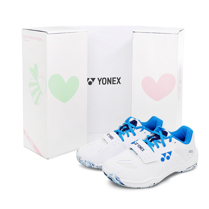YONEX Cushioning Slip Resistant Abrasion Resistant Low top Badminton Shoes Unisex White Blue
