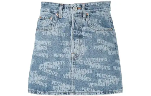Vetements Logo-print Denim Skirt