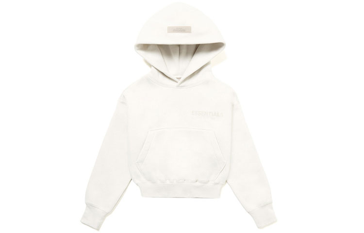 Fear of God Essentials FW21 solid color hooded loose casual sweatshirt, children's style, beige