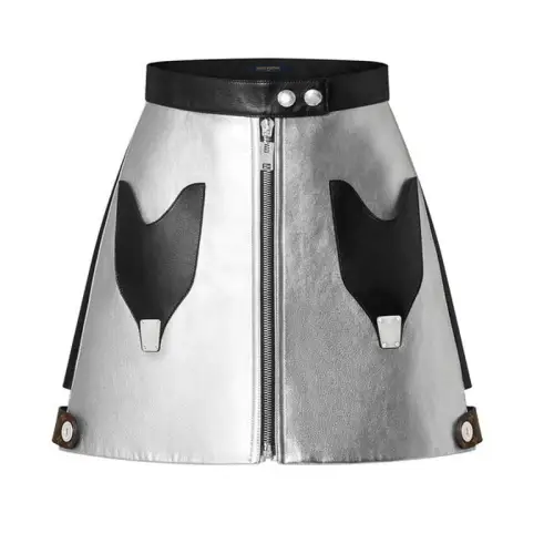 LOUIS VUITTON Casual Long Skirt Women's Silver