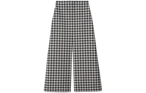 Burberry houndstooth-pattern gabardine cropped trousers