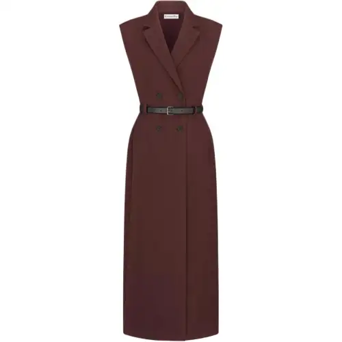 DIOR Sleeveless Dress Women's Burgundy
