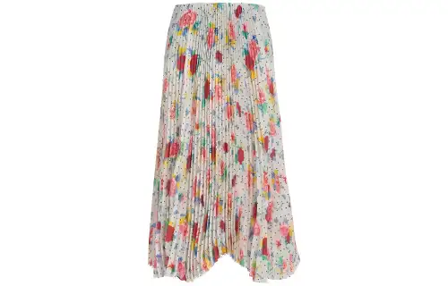 Balenciaga Pleated Kick Skirt 'Cream / Red'