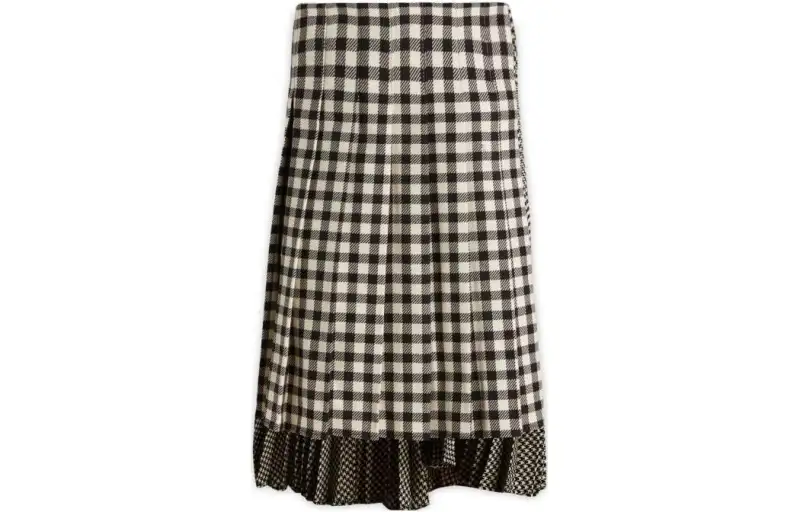 Christian DIOR Checked Midi Skirt