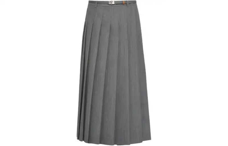 PRADA SS24 Casual Long Skirt Women's Granite Gray