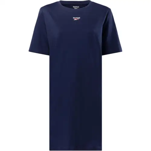 Reebok Identity T Shirt Dress Short Sleeved Dress Women's Vector Marine Blue