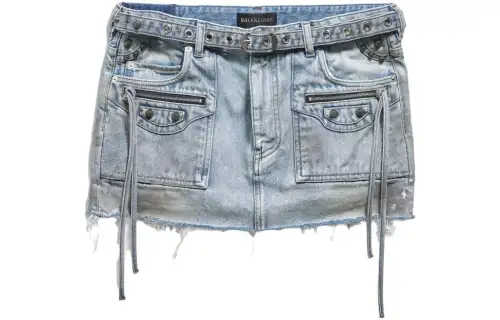 Balenciaga Cagole Mini Denim Skirt
