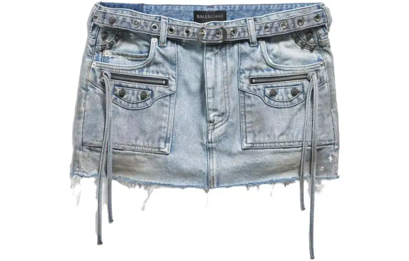 Balenciaga Cagole Mini Denim Skirt